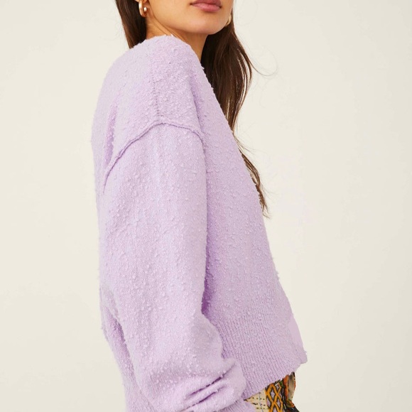 Free People Sweaters - Free People Found My Friend Textured Boucle Pullover Lavender size Large